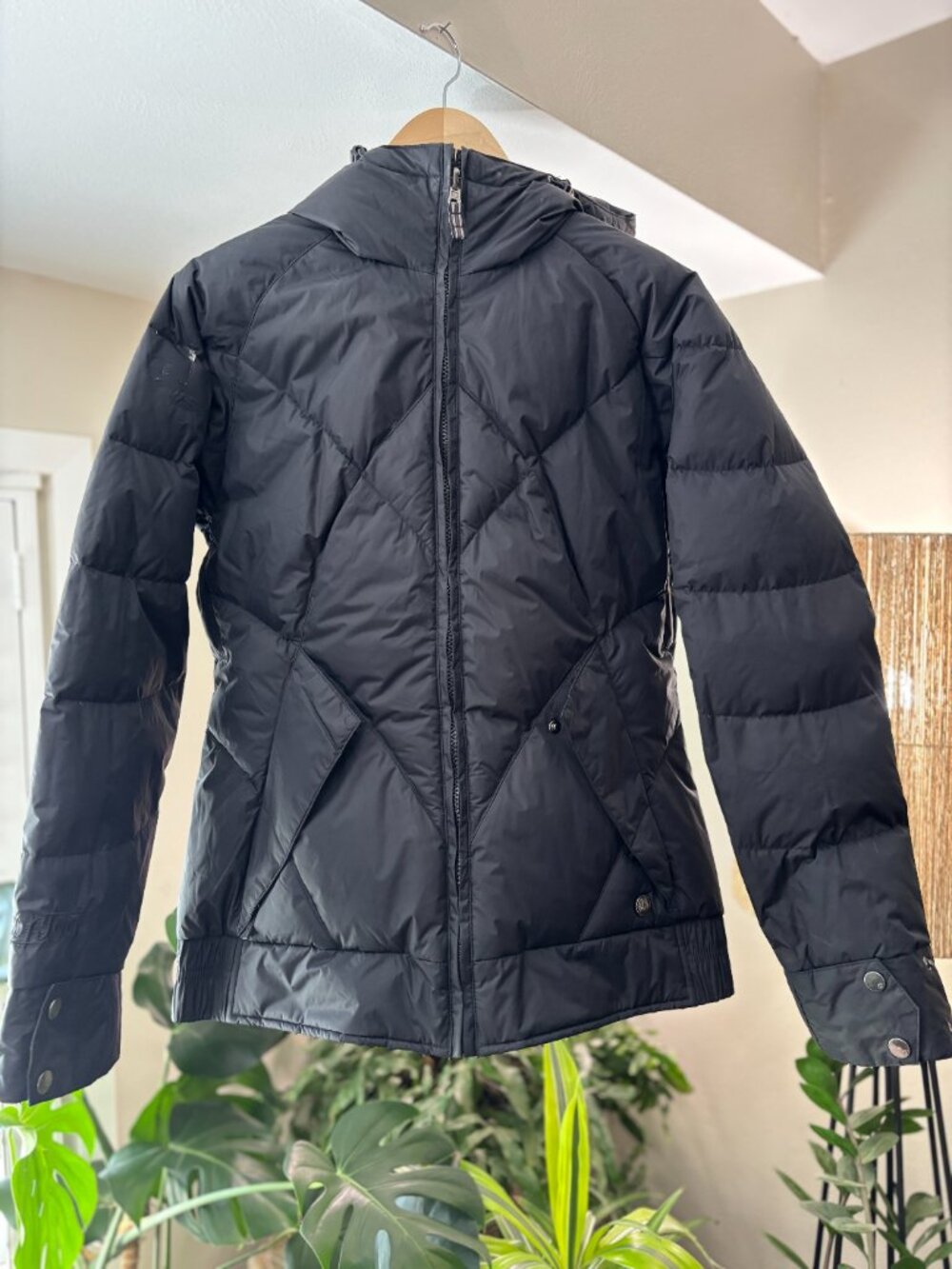 Burton Reversible Ski Jacket Solid Black Geometric Dot Print Women Medium - Picture 8 of 16